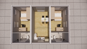 Casa Contenedor Prefabricada Desmontable <span class=keywords><strong>de</strong></span> 20 Pies y Dos Pisos, Moderna y Portátil, para Dormitorio <span class=keywords><strong>de</strong></span> Personal y Oficina en Obra - Product Image 4