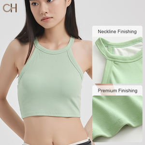 Custom Summer Women's Clothing 2026 <strong>Best</strong>-Selling Style Camisole <strong>Built</strong>-In <strong>Bra</strong> Crop Top Scoop Neck Fast Sampling Bulk Production - Product Image 3