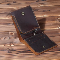 Portefeuille en cuir véritable pour hommes, personnalisé, court, en cuir de cheval fou, nouvelle collection