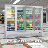 Réfrigérateurs et Congélateurs Commerciaux Verticaux à Portes Vitrées Série 1 2 3 pour Supermarchés, Vitrines Réfrigérées à Température Unique avec Ventilation