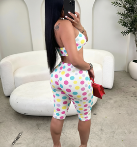 PEEQI Nuovo Set Due Pezzi da <span class=keywords><strong>Donna</strong></span> all'Ingrosso, Top <span class=keywords><strong>Sexy</strong></span> con Stampa a Pois e Pantaloni, Completo <span class=keywords><strong>Sexy</strong></span> da <span class=keywords><strong>Donna</strong></span> - Product Image 2