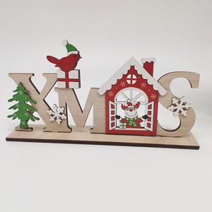 Christmas Wooden Xmas Decorations Paulownia Wood Hand Painted Home <b>Desktop</b> Ornaments Gift Idea - Product Image 2