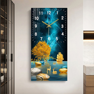 Đồng hồ treo tường chất lượng cao UNIART phong cách Bắc Âu 3D bằng sứ pha lê, không tiếng kêu, tranh treo tường trang trí, tranh in vải treo tường - Product Image 3