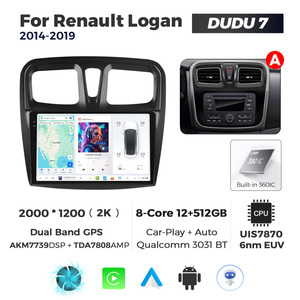 DUDUAUTO para <span class=keywords><strong>Renault</strong></span> Logan 2014-2019, Sistema Multimedia Android Modificado para Auto, Navegación Bluetooth, Carplay, Pantalla <span class=keywords><strong>de</strong></span> Visión Trasera - Product Image 4