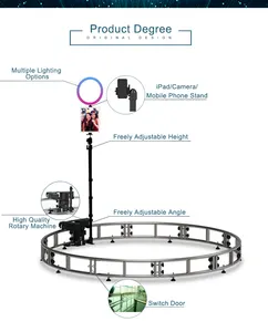 Vogue parti 3d 360 spin dönen ipad fotoğraf kabini standı 360 derece 360-fotoğraf standında makinesi kiosk paylaşımı istasyonu