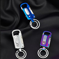 Carga USB personalizada con abridor de botellas de iluminación Lima de uñas Destornillador Llavero multifunción Encendedor electrónico Cigarrillo