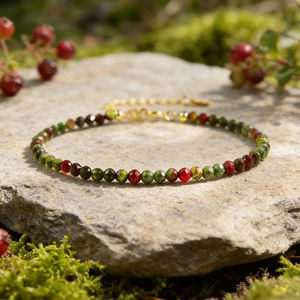 Pulsera Vintage de Oro de 14K con Cuentas de Cristal y Piedras Preciosas Naturales para Mujer, Color Rosa, Ajustable, para Regalo - Product Image 5