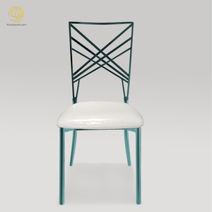 Hotel <b>Chair</b> Steel Frame Upholstered Seat Stackable Outdoor Banquet <b>Chair</b> Modern Minimalist Style 41cm Width - Product Image 3