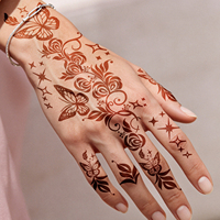 Pochoirs de tatouage au henné pour motifs floraux indiens de mariée, modèles de dessin Mehndi pour tatouage temporaire au jus