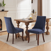 Chaises de salle à manger modernes en lin, chaise d'appoint confortable avec revêtement en tissu pour salle à manger, bureau à domicile et hôtel
