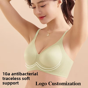 Soutien-gorge sans armatures personnalisable pour femme, fin, sans couture, anti-affaissement, en soie glacée, pour petite poitrine, effet push-up, en nylon/spandex/éponge - Product Image 4