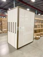 Étagère de présentation coulissante sur pied en bois moderne, personnalisable en usine, à hauteur réglable pour la construction métallique
