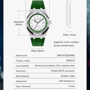2025 New Arrivals Automatic <b>Mechanical</b> <b>Watch</b> for Men Rubber Strap Japan Miyota 8215 Movt Sports <b>Watches</b> 40MM - Product Image 5
