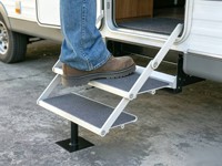 Support de marchepied pour camping-car Save-A-Step, stabilise les marches de camping-car, empêche l'affaissement et la déchirure, capacité de 450 kg, hauteur réglable de 4-5/8' à 8', acier robuste