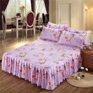 3pcs conjunto suave <span class=keywords><strong>colcha</strong></span> 1pc de impresión falda de la cama + 2pcs funda de almohada de cubierta de cama falda de la cama - Product Image 6