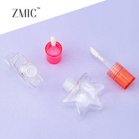 Tubes de brillant à lèvres uniques de 11,5 ml, flacons d'huile à lèvres vides en forme d'étoile, contenants personnalisés pour rouge à lèvres liquide transparent avec capuchon rose-orange