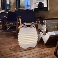 Lampe de seau à champagne rechargeable étanche à LED avec poignée et haut-parleur Bluetooth pour seau à glace
