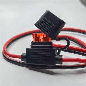 Özel 2 Pin 14AWG SAE O halka terminali koşum 10A 20A sigorta pil uzatma kablosu montaj tel koşum için tekne araba ATV - Product Image 5