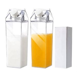 Wholesale Custom Transparent PS 500Ml-1000Ml <b>Milk</b> Carton BPA Free Clear Reusable Bottle Direct Drinking <b>Milk</b> <b>Box</b> Bottle - Product Image 4