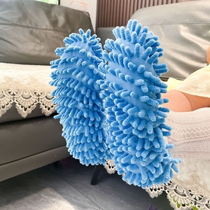 Serpillère YiMing en microfibre chenille écologique pour cuisine, avec couvre-chaussures, épaisse, à lacets, pour nettoyage de sols, détachable et lavable - Product Image 2