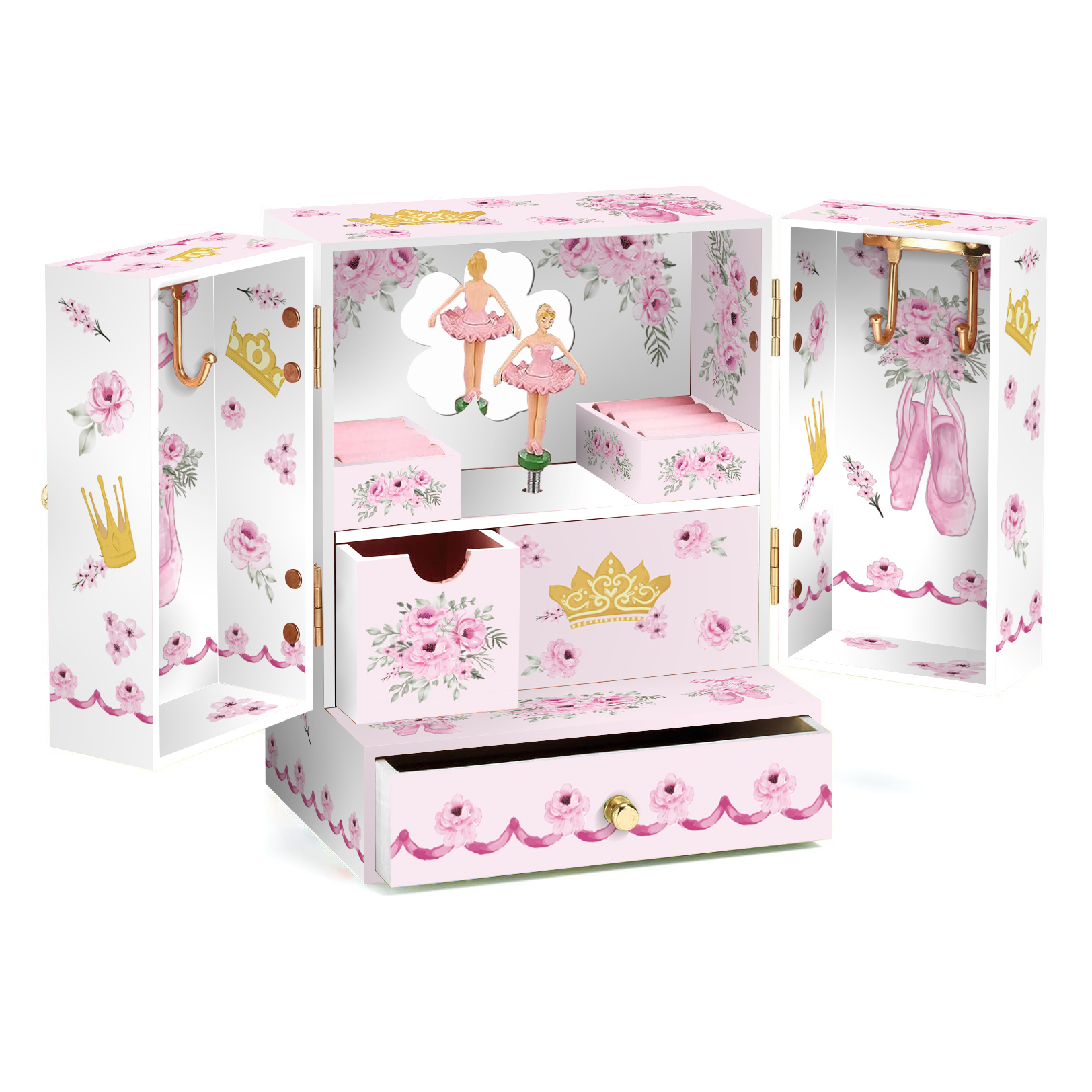 carillon con armadietto rosa farfalla