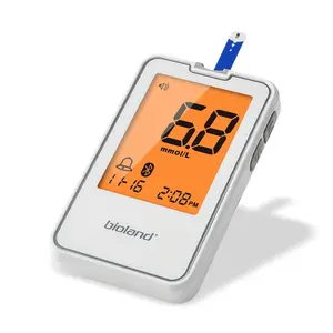 Ev tıbbi elektronik kablosuz kan şekeri monitörü kodu ücretsiz Glucometer dijital akıllı otomatik Bluetooth glikoz ölçer