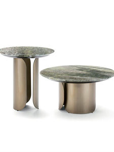 2-Piece Nesting Coffee <b>Table</b> Set with Stainless Steel Frame, Large and <b>Small</b> Combination Side <b>Table</b> - Product Image 6