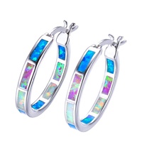 Boucles d'oreilles en opale de feu de 20 mm pour femmes