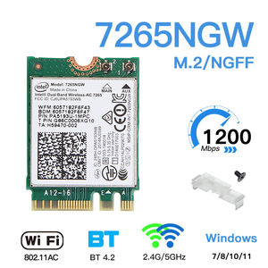 Double bande Sans Fil-<span class=keywords><strong>AC</strong></span> 1200M WiFi 7265NGW Pour <span class=keywords><strong>Intel</strong></span> <span class=keywords><strong>7265</strong></span> Wi-Fi 802.11ac 2x2 Pour BT 4.0 NGFF M.2 Wlan <span class=keywords><strong>Carte</strong></span> Réseau Adaptateur - Product Image 3