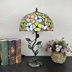 LongHuiJing 12Inch European Stained Glass Flower Lampshade Handcrafted Multicoloured AC Powered LED Adjustable Eco-Friendly - Product Image 6