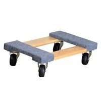 Chariot de déménagement en bois avec revêtement en tapis
