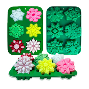 OEM/ODM Food Grade <b>Silicone</b> <b>Christmas</b> Snowflake <b>Molds</b> 2Pcs Non-Toxic Eco-Friendly Customizable for Holiday DIY Use - Product Image 1