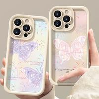 Coques de Téléphone Antichoc Luxe Papillons pour iPhone 17 Air 16 15 Plus Pro Max 14 13 12 11 – Housse de Protection Arrière Anti-chute