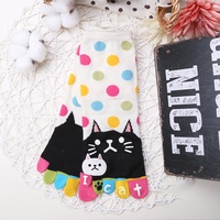Chaussettes de dessin animé drôle de chat mignon avec doigts séparés pour femmes, chaussettes en coton à 5 orteils