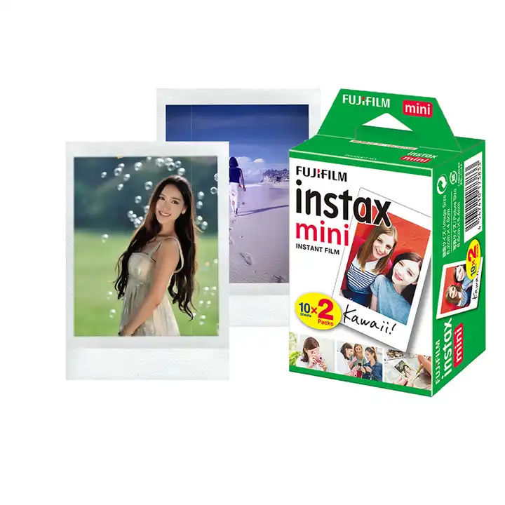 original fujifilm instax mini película instantánea de 3 pulgadas valor pack  2 pack 20 hojas para s (marco blanco)