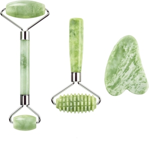 Ensemble de rouleaux faciaux et Gua Sha, outil de massage rafraîchissant pour réduire les poches, anti-rides, soin de la peau du contour des yeux, cadeau beauté - Product Image 1