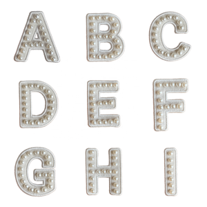 <span class=keywords><strong>Hesus</strong></span> DIY Perlen-A-Z-Buchstaben-Applikationen, handbestickte Aufbügel-Patches aus Samtstoff und PVC für Brautkleidung und Hüte, 7-Tage-Lieferung - Product Image 4