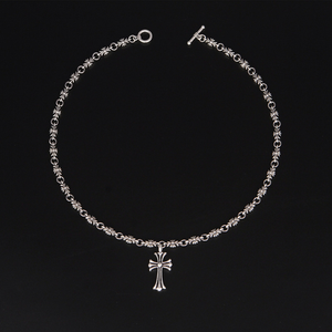 Collana Vintage Gotica Punk con Pendente a <span class=keywords><strong>Croce</strong></span> Fiammeggiante e Cuore Crociato per <span class=keywords><strong>Uomo</strong></span> - Product Image 3