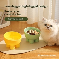 Nouveau Bol d'alimentation pour chat anti-renversement avec protection de cou, couleur macaron, design éléphant, vente en gros transfrontalière