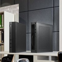 Boîtier d'ordinateur Mini-ITX personnalisé K03, mini-ordinateur vertical mince HTPC, boîtier de PC de bureau SFF, panneau latéral en métal et plastique avec fenêtre