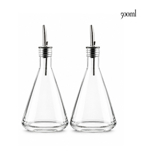 Bouteille Distributrice d'Huile d'Olive en <span class=keywords><strong>Verre</strong></span> de 17 oz avec Bec Verseur en Acier Inoxydable, Ensemble de Bouteilles à Huile et Vinaigre Transparentes, Vente en Gros OEM - Product Image 2
