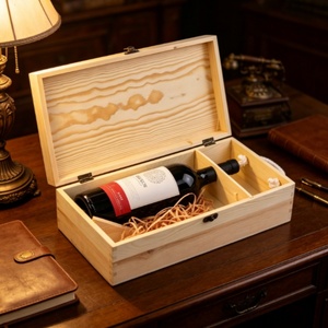 Boîte à <span class=keywords><strong>vin</strong></span> en <span class=keywords><strong>bois</strong></span> <span class=keywords><strong>vide</strong></span>, porte-bouteilles double, <span class=keywords><strong>caisse</strong></span>, étui - Product Image 5