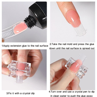 Outils de manucure DIY pour nail art, pinces à ongles en acrylique transparent, clips pour extension rapide des ongles en gel, pinces UV pour extension d'ongles
