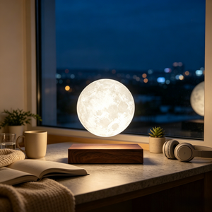 Lampe lunaire magnétique créative à lévitation, petite, LED blanc chaud, veilleuse flottante pour la décoration de bureau et de chambre - Product Image 1