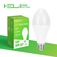 Ampoule LED décorative Olive 30W 2700Lm 3000K-10000K 90x200mm pour hôtel, restaurant, éclairage commercial, vente en gros