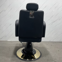 Équipement de barbier de haute qualité, chaise de barbier réglable à base ronde, chaise de salon de luxe inclinable et rotative