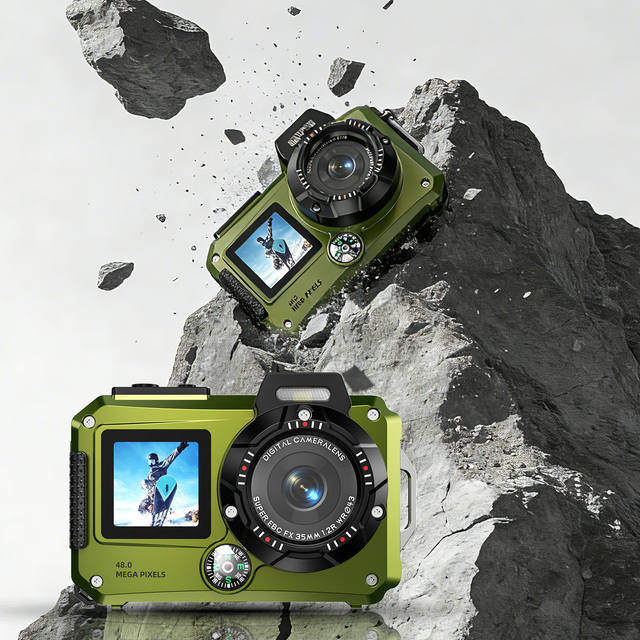 Factory Wholesale Outdoor Sport Camera CMOS Sensor 2.8inch Dual Screens 4k Waterproof 48MP Vlog Record Digital Camera