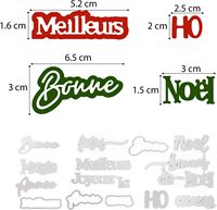 COLOFALLA 6 X matrices de découpe festives pochoirs écologiques en métal cartes de Scrapbooking outils de décoration de vacances françaises coffret cadeau bricolage