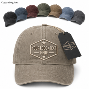 Gorra de Béisbol Personalizada Estilo Papá de 6 Paneles para Niños, Estilo Vintage Retro, de Algodón Chino Desgastado y Lavado a la Piedra - Product Image 4