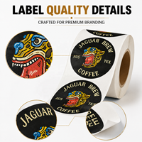 Étiquettes de café personnalisées, papier couché mat, autocollants en rouleau adhésifs pour les sacs de café, les tasses, les bocaux et les emballages de marque